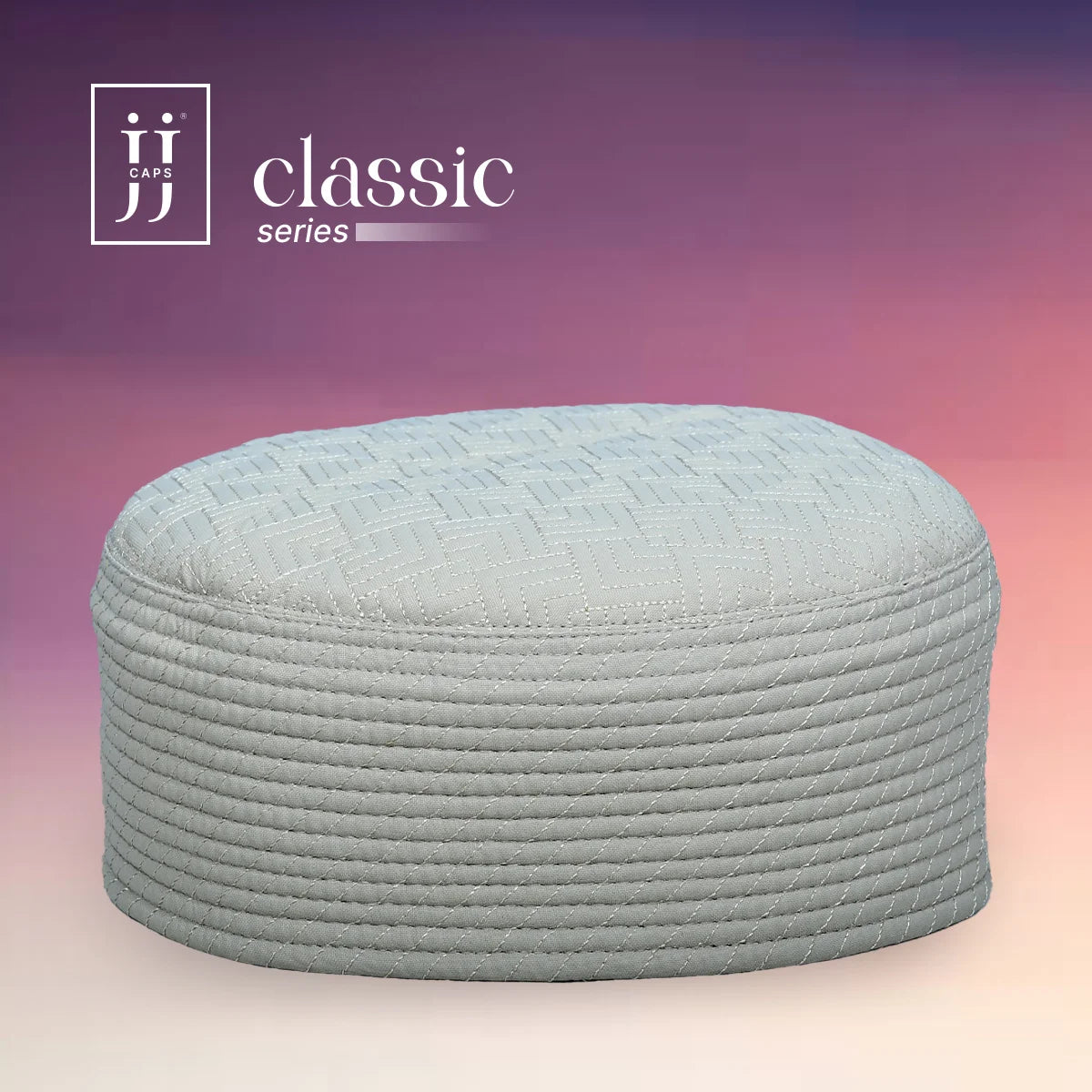 Cream Safah design on the reverse side of the HayaStyle Kufi, offering a peaceful look.