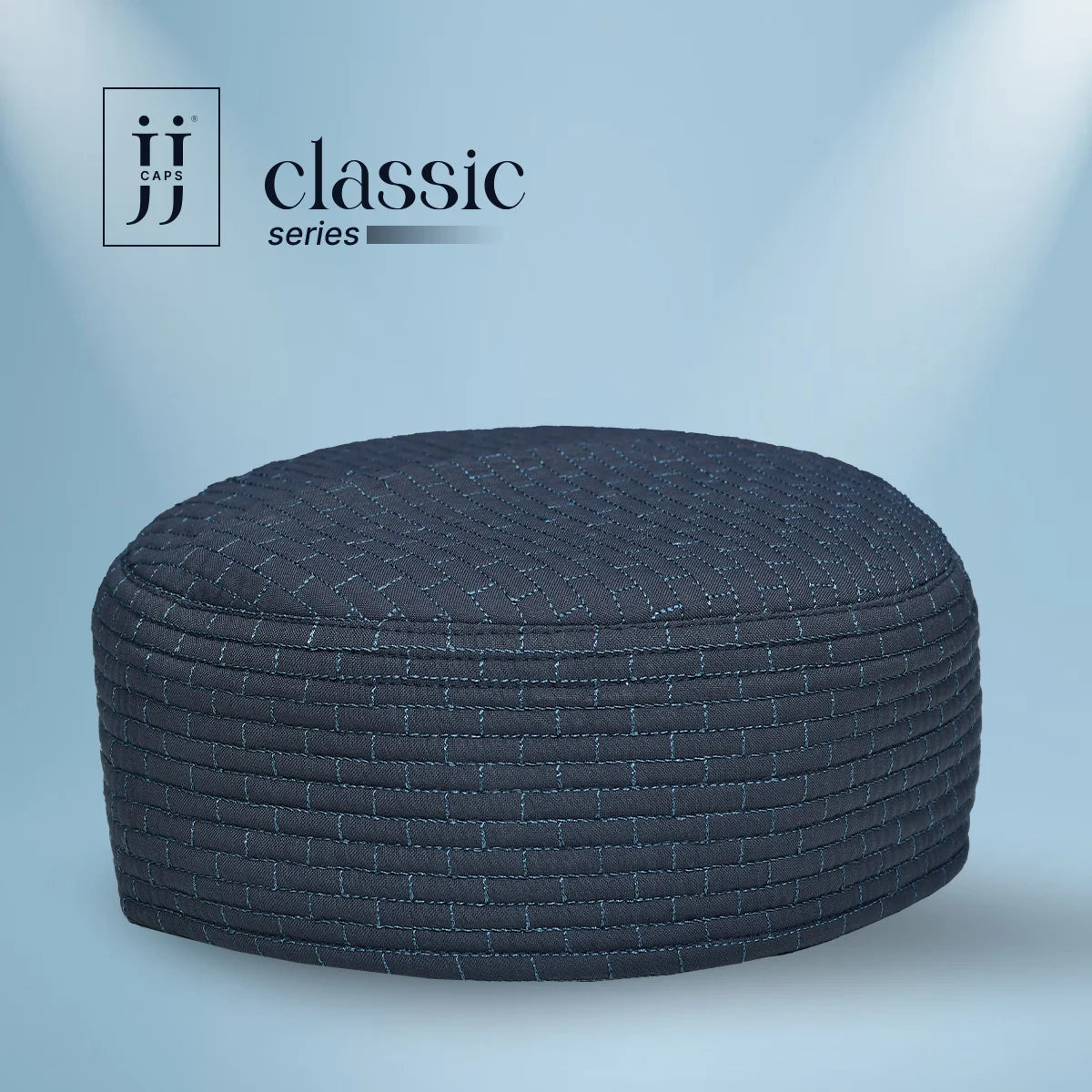 HayaStyle reversible Kufi cap in Gray with Gaza design, inspired by Junaid Jamshed.