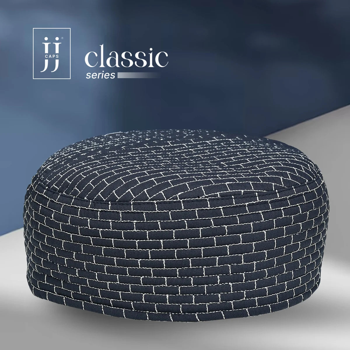 HayaStyle reversible Kufi cap in gray with striking Gaza design, inspired by Junaid Jamshed.