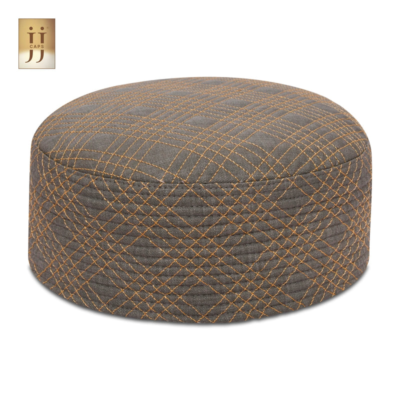 Premium 2 in 1 Namaz Cap by HayaStyle, JJ Caps®, showcasing Uhud and Siraj patterns.
