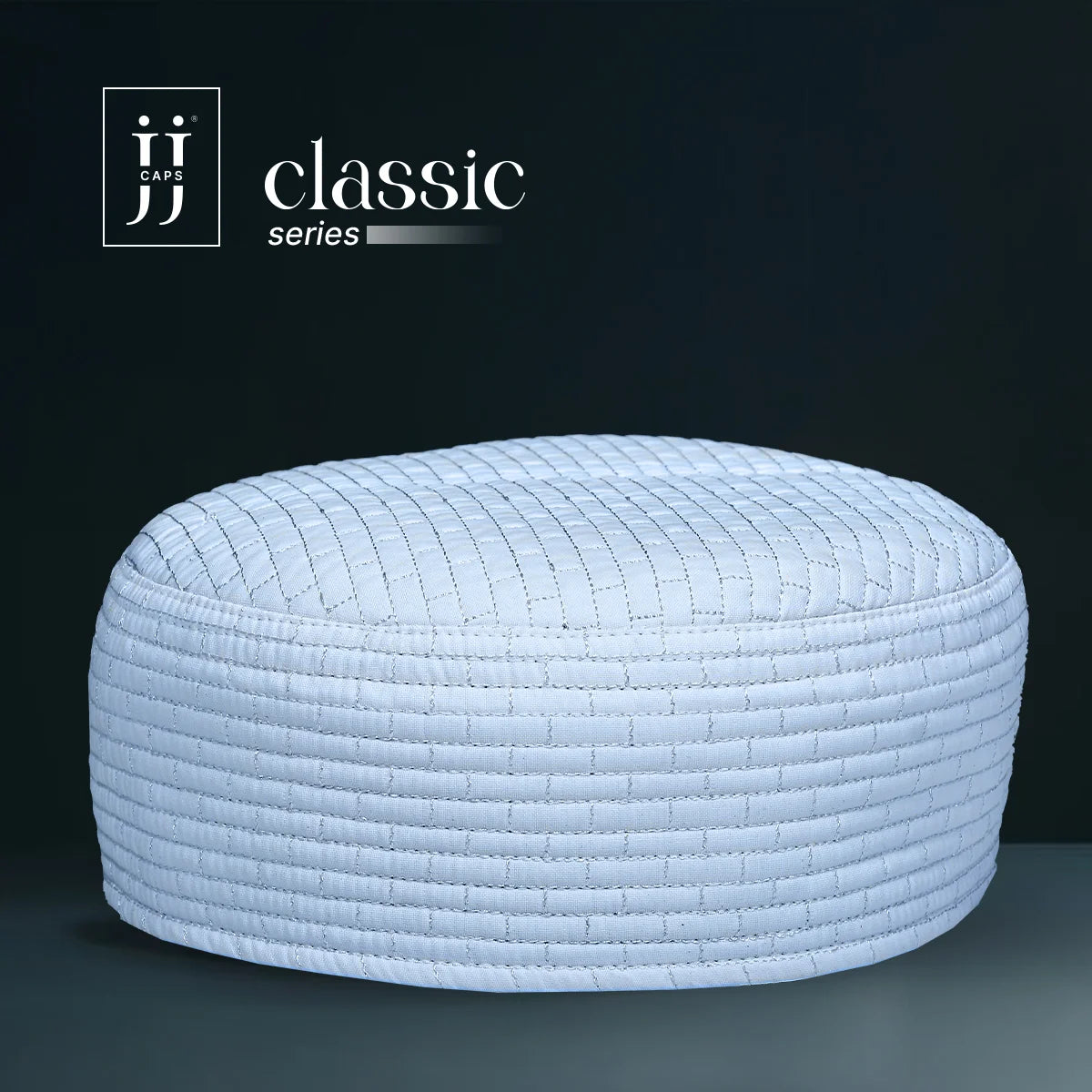 HayaStyle reversible Kufi cap in white featuring the strong Gaza design, inspired by JJ Caps®.