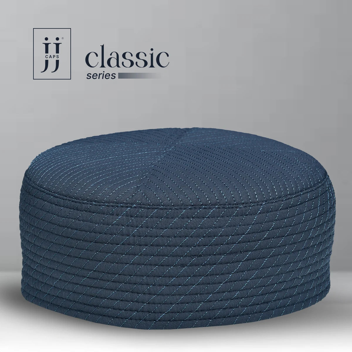 Classic Gray Faris design on the reverse side of the HayaStyle Kufi, offering an ornate look.