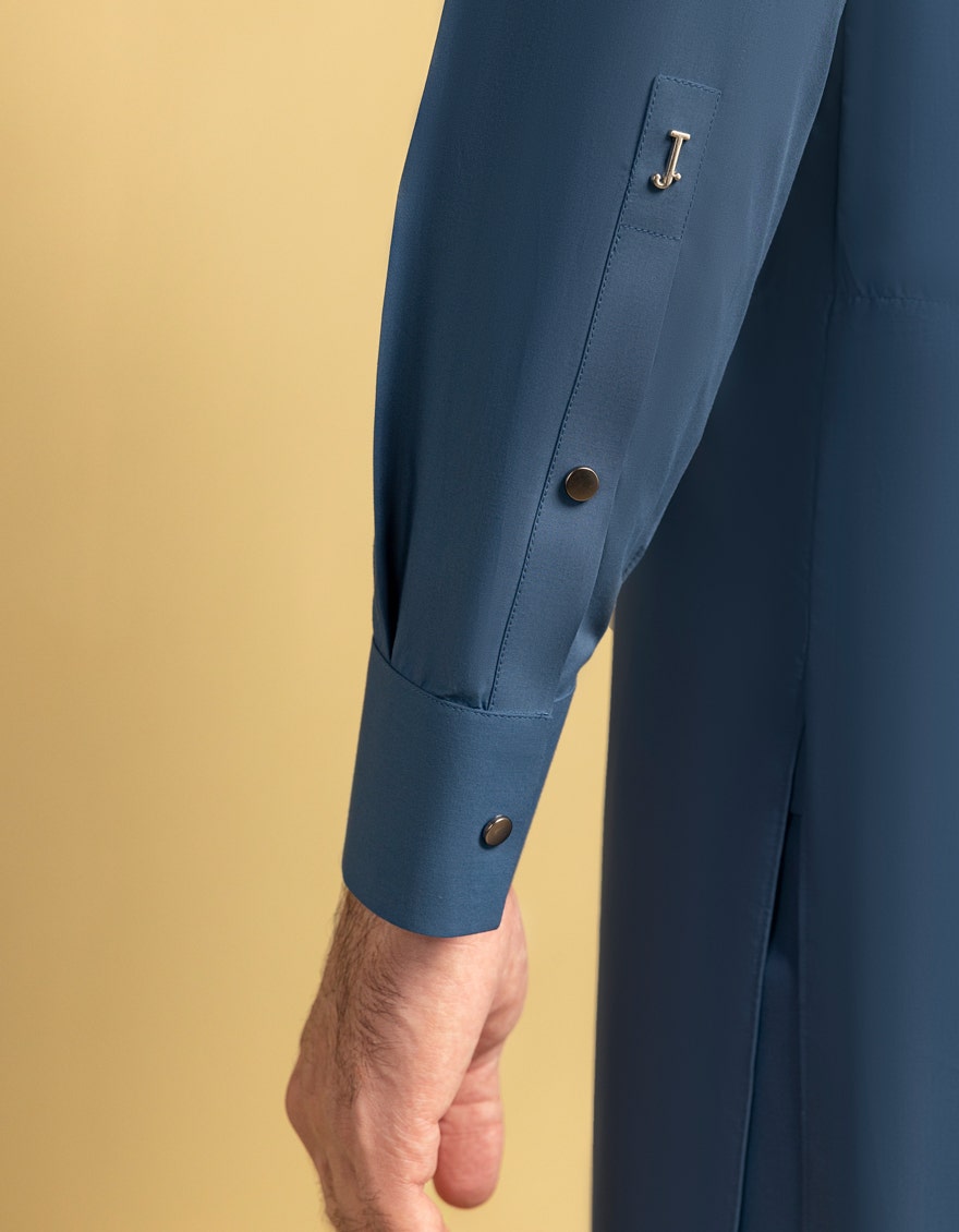 Premium Blue Semi-Formal Men's Kameez Shalwar - J. Junaid Jamshed Collection