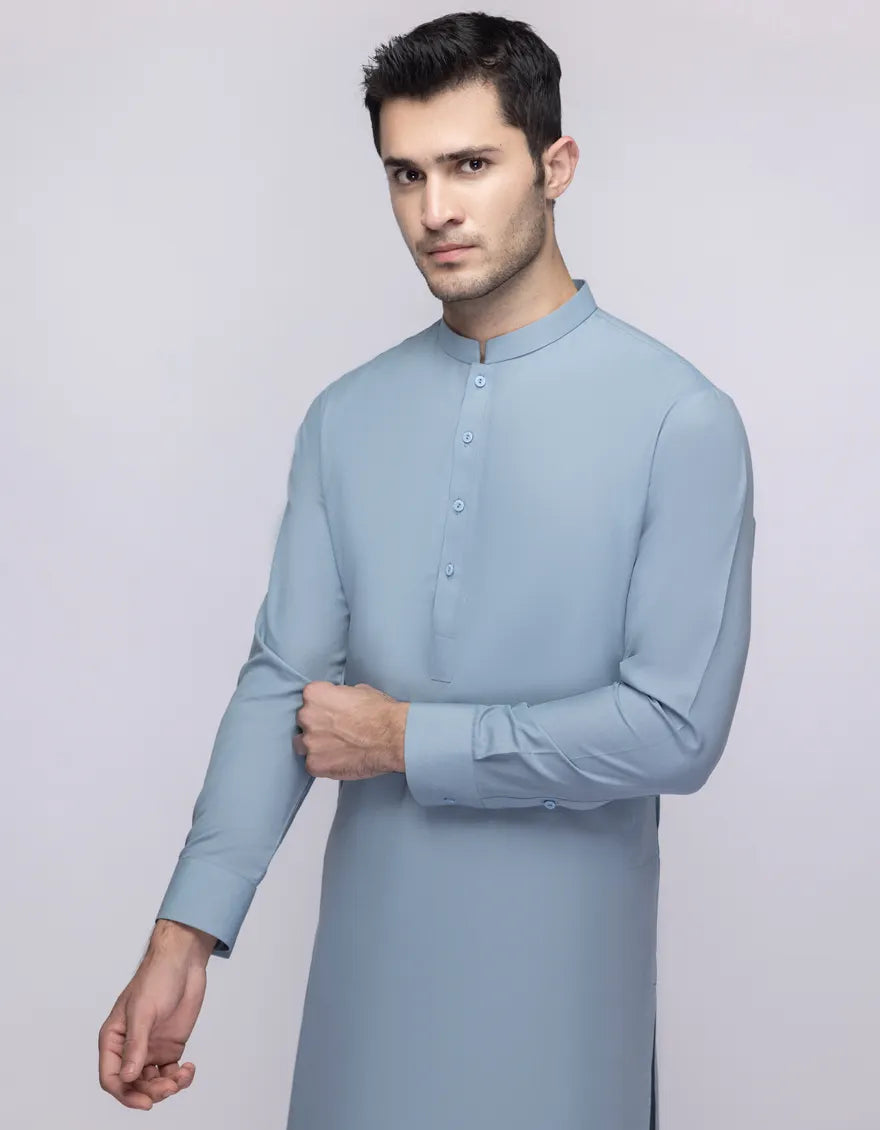 Junaid Jamshed Sky Blue Cotton Unstitched Fabric