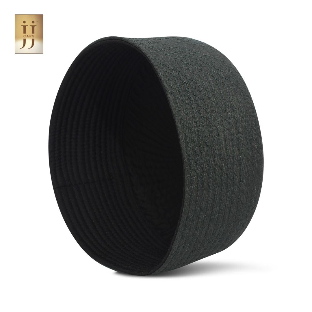 Reversible Black Siraj & Dark Green Uhud Premium Kufi Cap | JJ Caps®