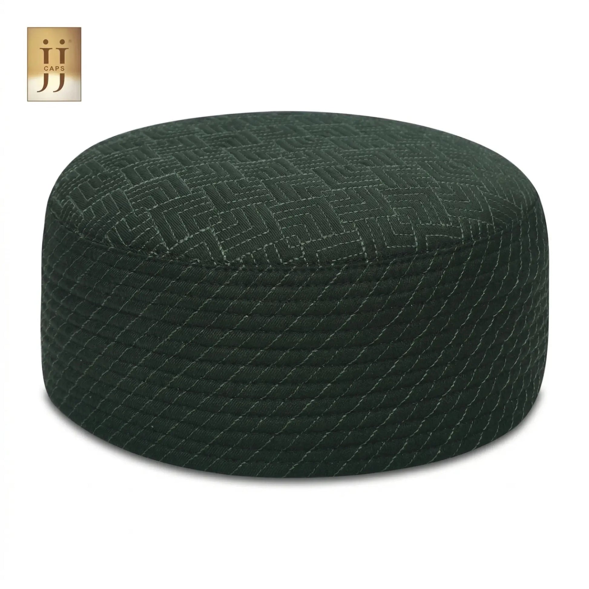 Reversible Black Riyad & Dark Green Safah Premium Kufi Cap | JJ Caps®
