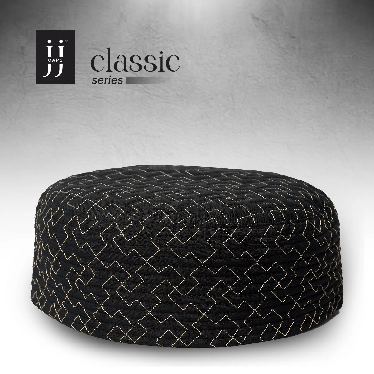 HayaStyle premium reversible Kufi cap in black featuring the Quds design.