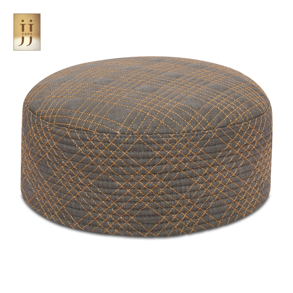 Premium 2 in 1 Namaz Cap by HayaStyle, JJ Caps®, showcasing Uhud and Siraj patterns.