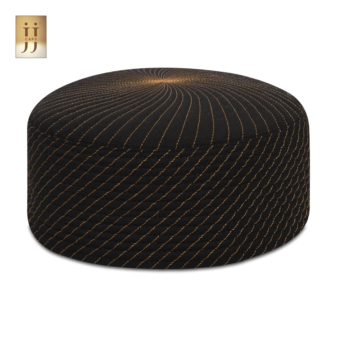 Premium quality craftsmanship of the HayaStyle reversible JJ Topi, DarkGreen and Black colors.