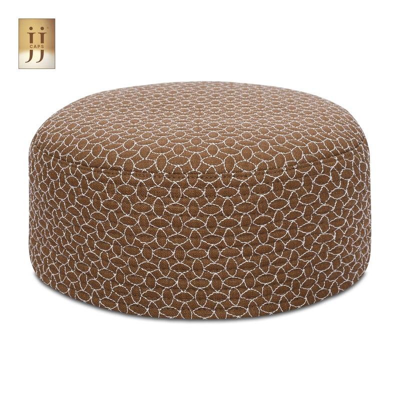 2 in 1 Namaz Premium Cap by HayaStyle, JJ Caps®, showcasing Chocolate and Ferozi styles.