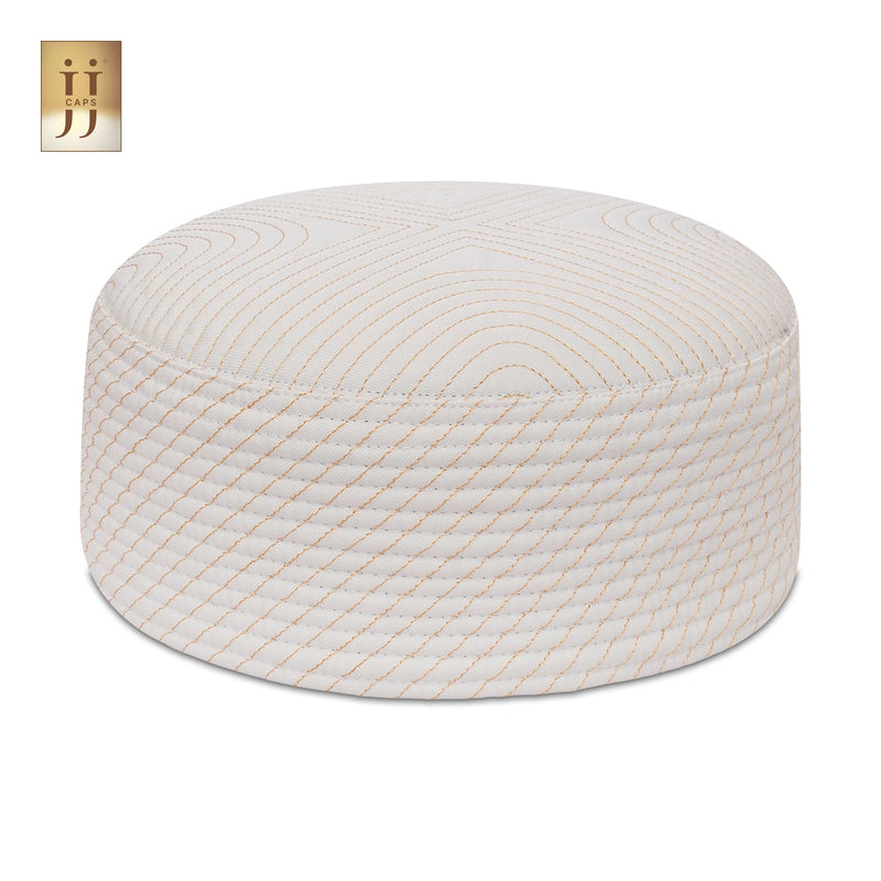 Junaid Jamshed inspired reversible JJ Topi in Gray and White colors for formal wear.