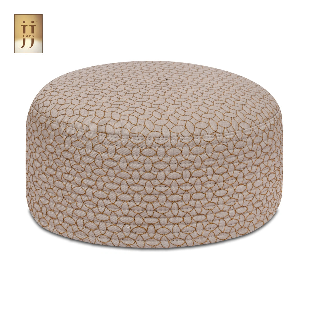 Versatile 2 in 1 Namaz Premium Cap by HayaStyle, JJ Caps®, with distinct brown tones.