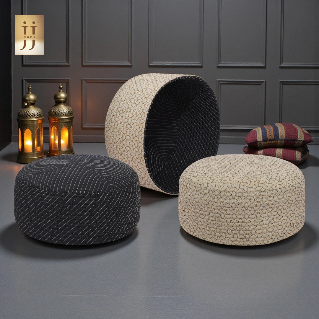 HayaStyle reversible 2 in 1 Namaz Premium Cap in Pista color fabric with Sham design.