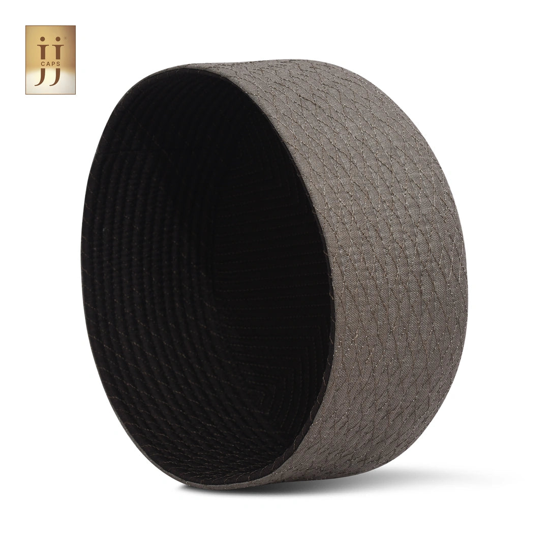 Detailed view of the Al-Khalil pearl-inspired pattern on HayaStyle Namaz Premium Caps.