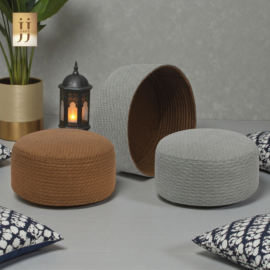 2 in 1 Namaz Premium Cap by HayaStyle, showcasing both Soft Sage and Olive Brown options.