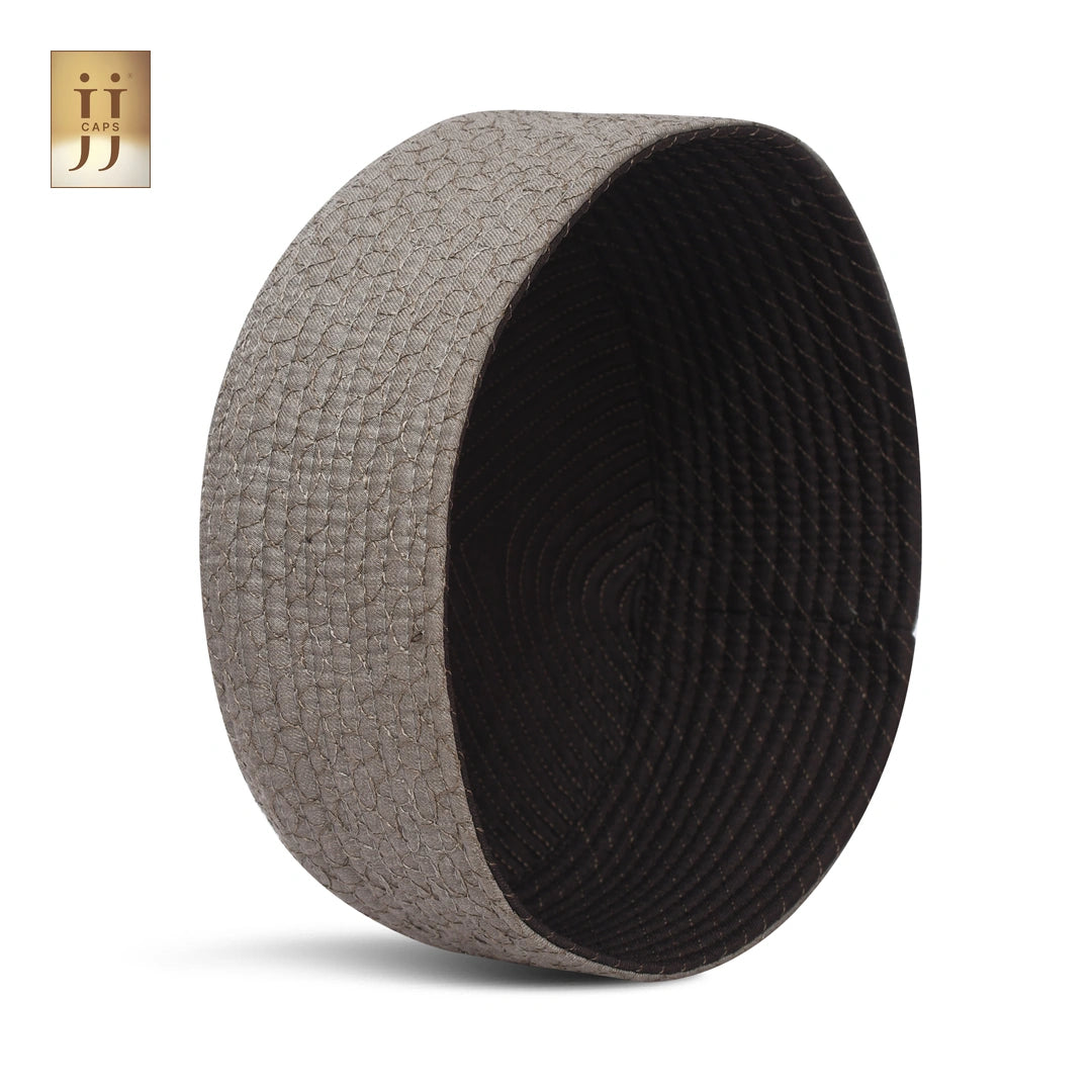 Premium 2 in 1 Namaz Premium Cap by HayaStyle showing Stone Brown and Black Coffee sides.