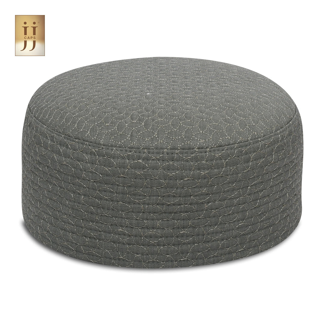 HayaStyle reversible Kufi cap in Soft Sage color fabric with geometric Sham design.