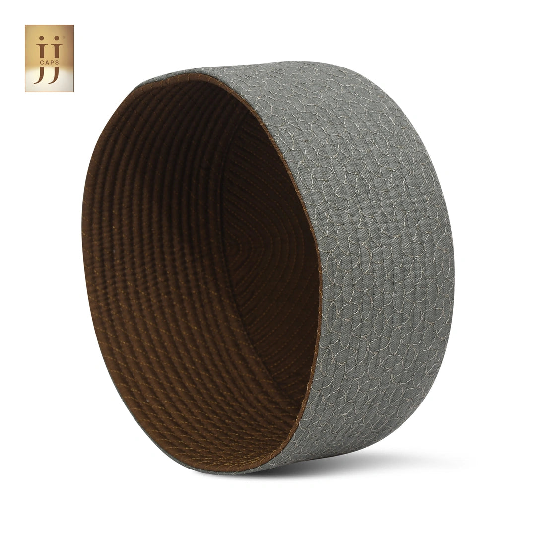 Detailed view of the Junaid Jamshed inspired Sham design on a premium HayaStyle JJ Topi.