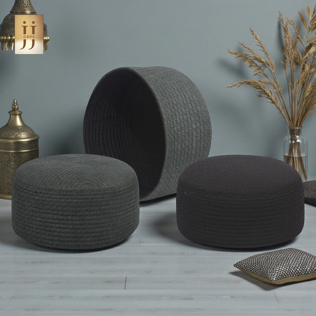 Dual-style 2 in 1 Namaz Premium Cap by HayaStyle inspired by Junaid Jamshed designs.