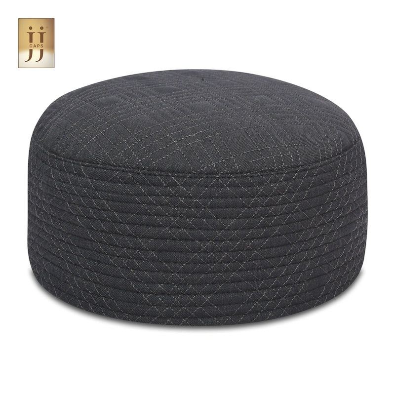 Gray color fabric with the Uhud design on the reverse side of the HayaStyle Namaz cap.