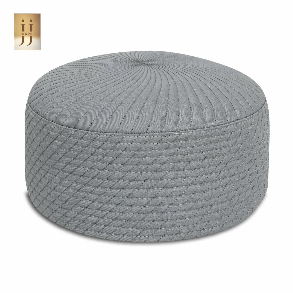 Reversible Silver Gray & Coffee Brown Uhud Premium Kufi Cap | JJ Caps®