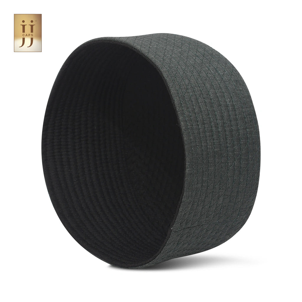 2 in 1 Namaz Premium Cap showing Black and Green sides by HayaStyle.