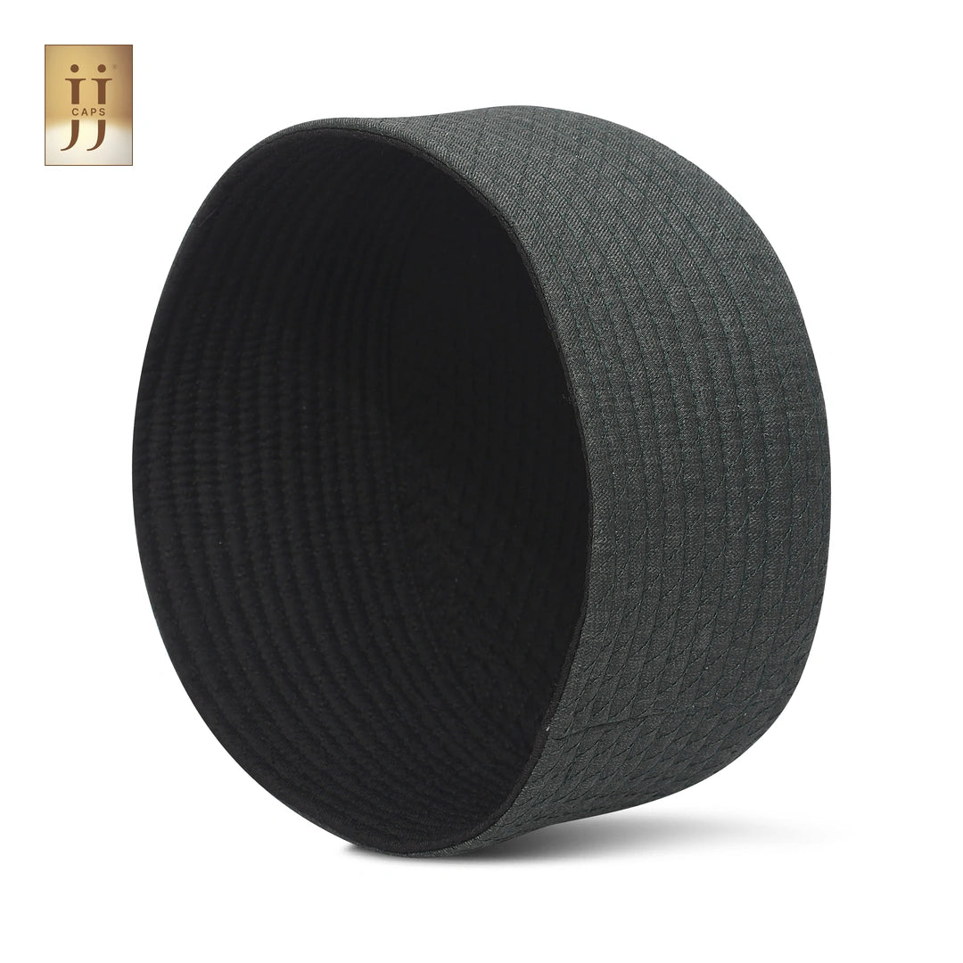 2 in 1 Namaz Premium Cap showing Black and Green sides by HayaStyle.