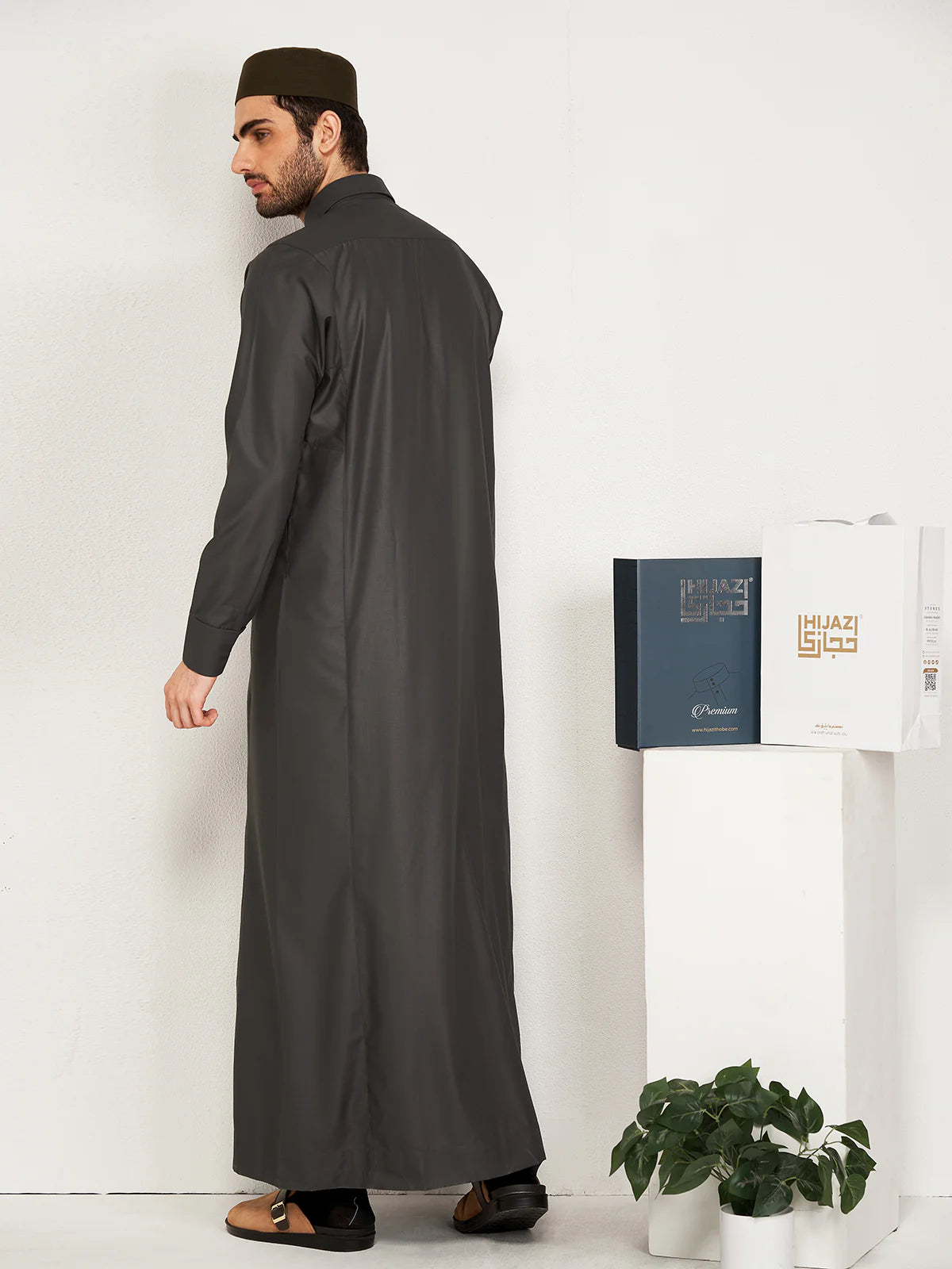 Al-Waqar Steel Grey Premium Hijazi Thobe