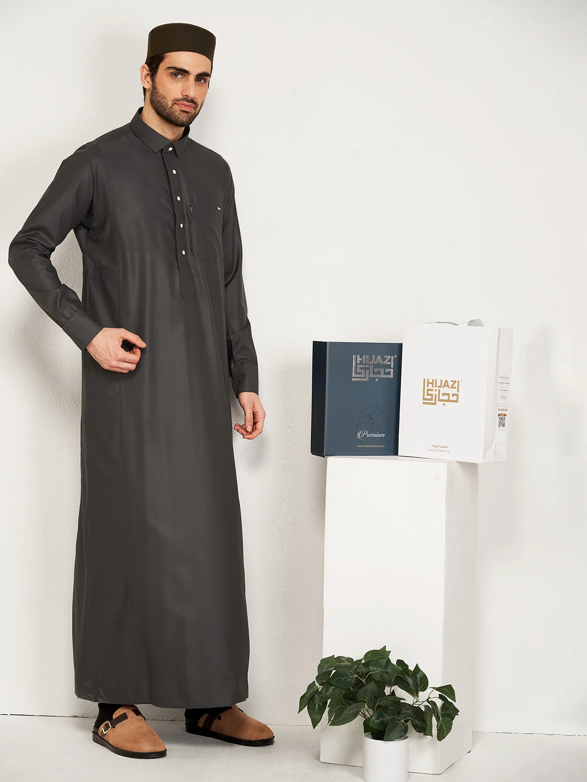 Al-Waqar Steel Grey Premium Hijazi Thobe