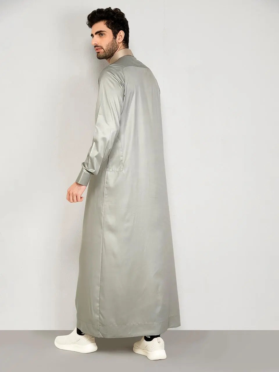 Premium Designer Thobe – Light Green Sage By Hijazi
