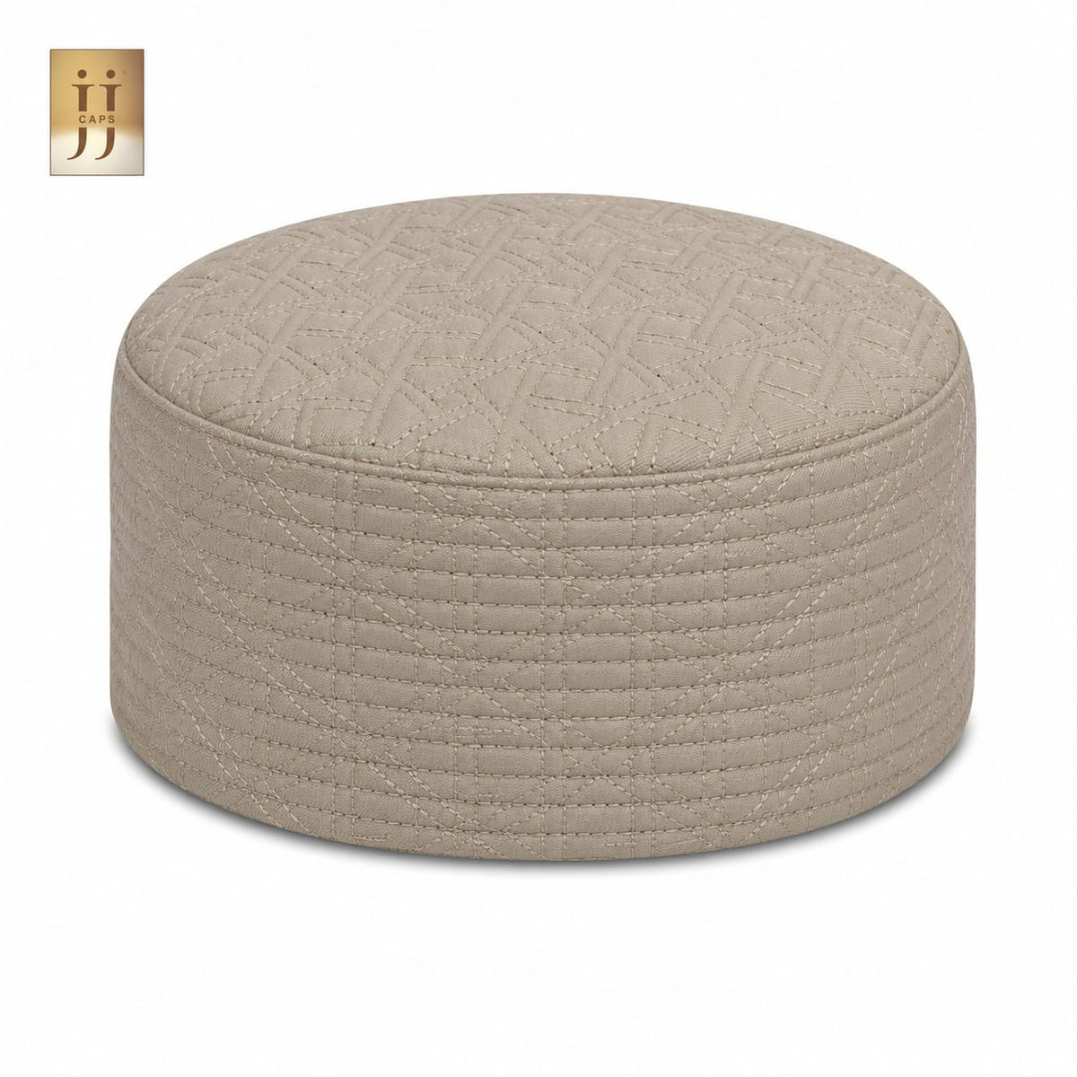 Dual-Style  Sand Beige Riyad & Navy Blue Safah Kufi Cap | JJ Caps®