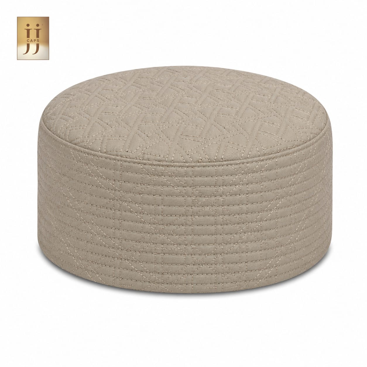 Dual-Style  Sand Beige Riyad & Navy Blue Safah Kufi Cap | JJ Caps®