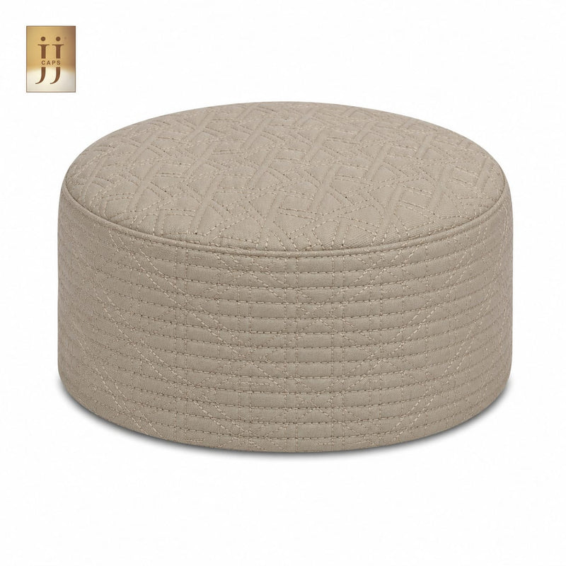 Dual-Style  Sand Beige Riyad & Navy Blue Safah Kufi Cap | JJ Caps®