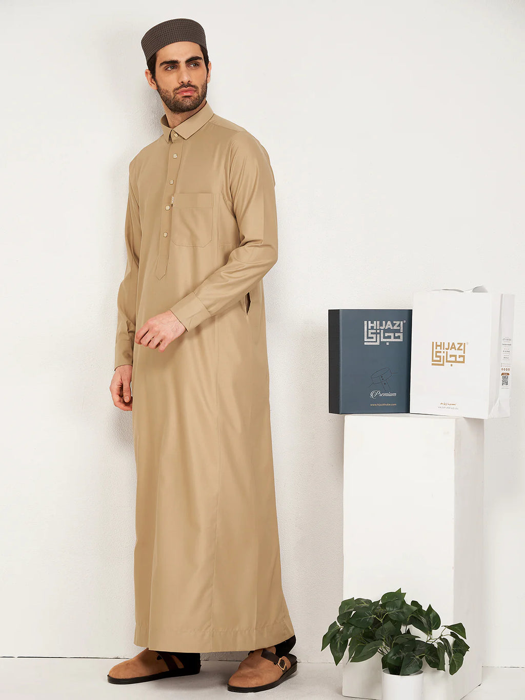 Al-Waqar Beige Premium Hijazi Thobe