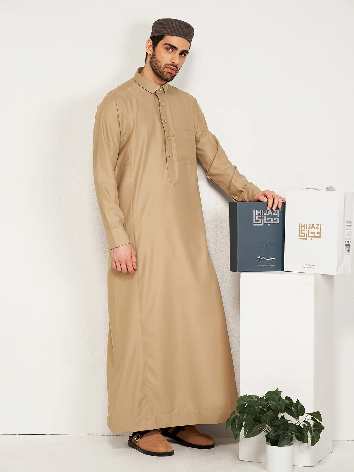 Al-Waqar Beige Premium Hijazi Thobe