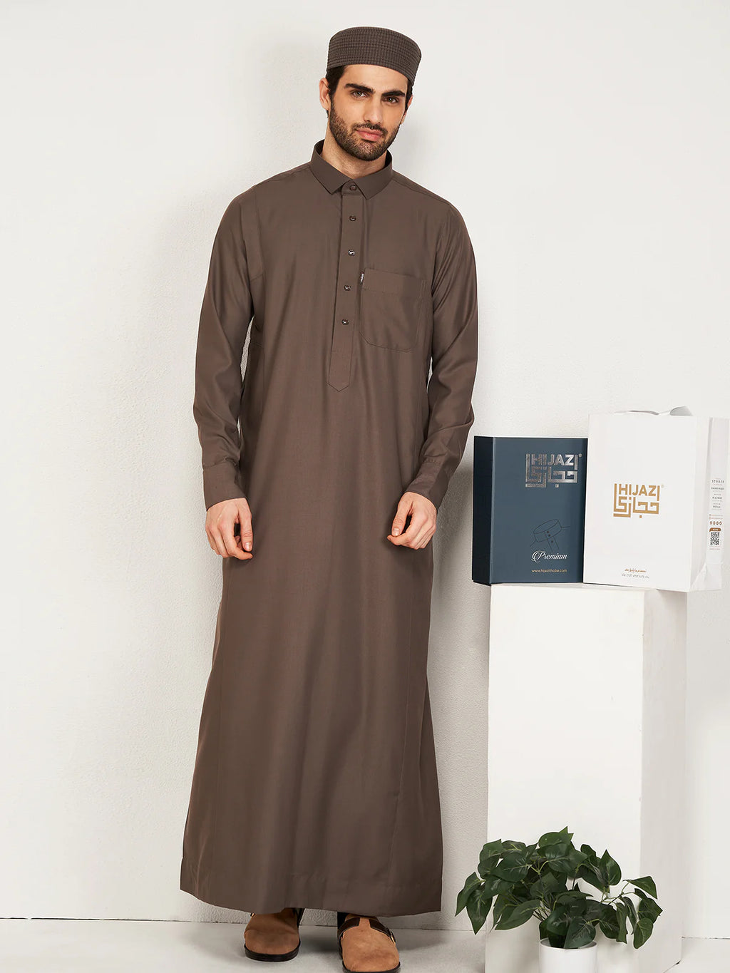 Al-Waqar Brown Premium Hijazi Thobe