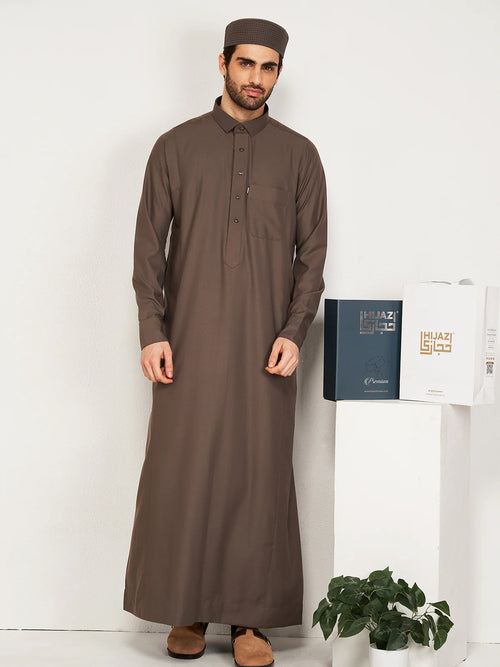 Al-Waqar Brown Premium Hijazi Thobe