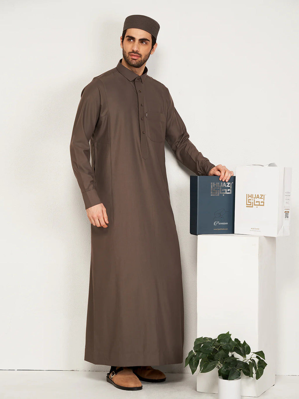 Al-Waqar Brown Premium Hijazi Thobe