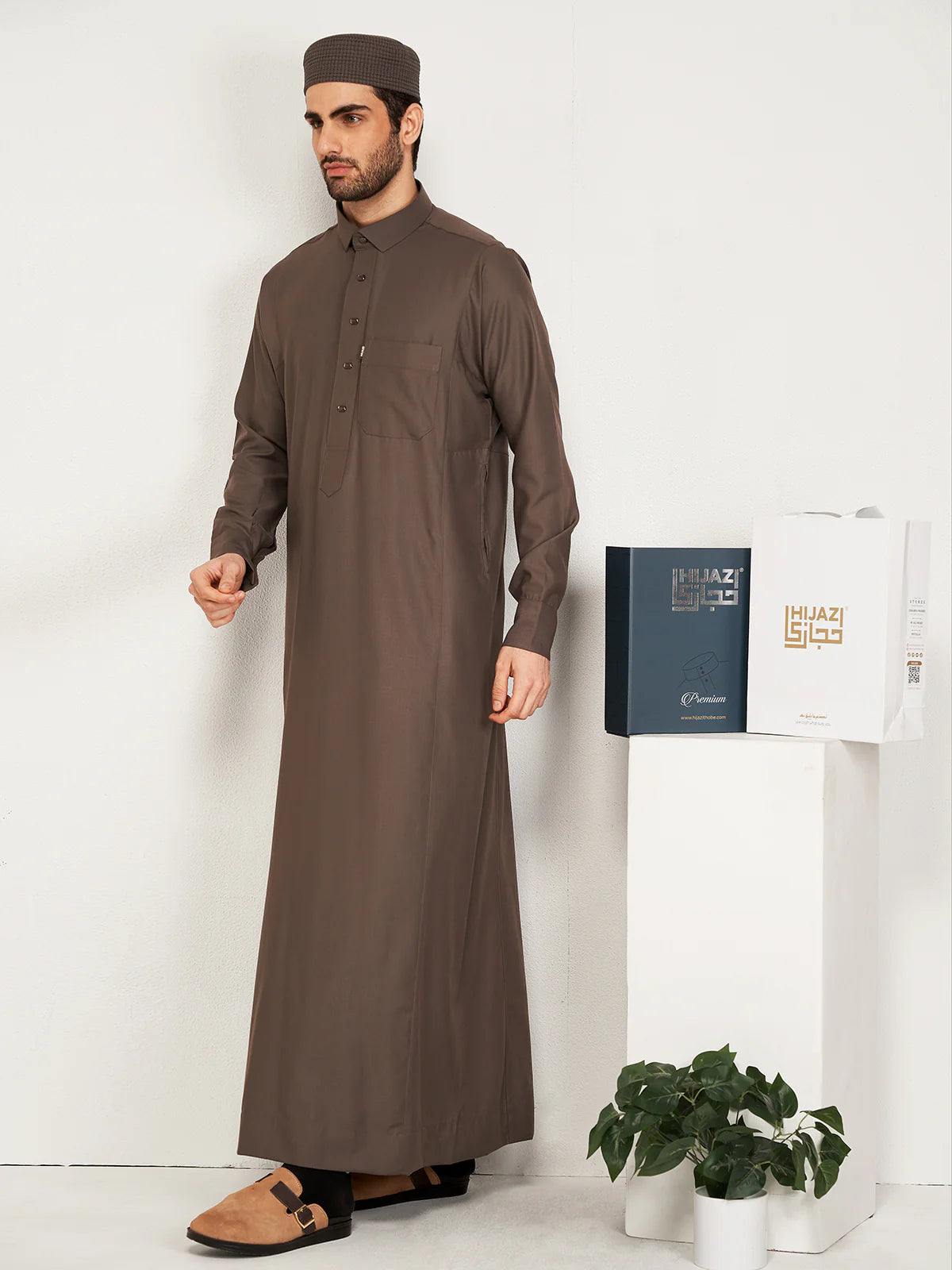 Al-Waqar Brown Premium Hijazi Thobe