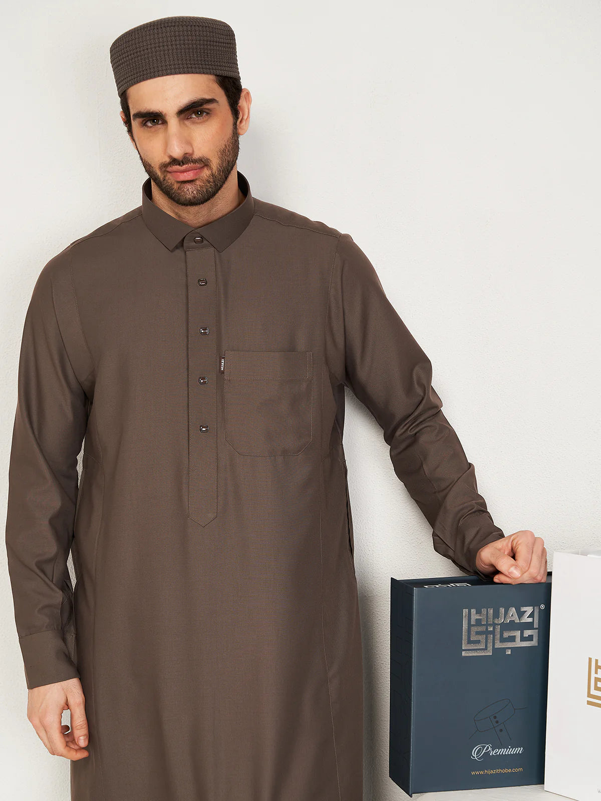 Al-Waqar Brown Premium Hijazi Thobe