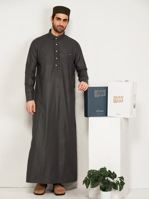 Al-Waqar Grey Premium Hijazi Thobe