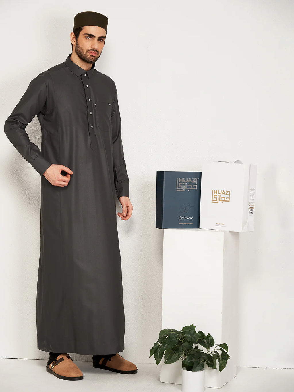 Al-Waqar Grey Premium Hijazi Thobe