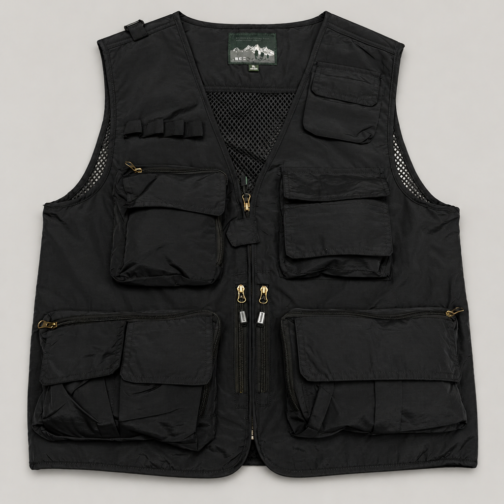 Black Afghani Style Jacket for men – flat lay front