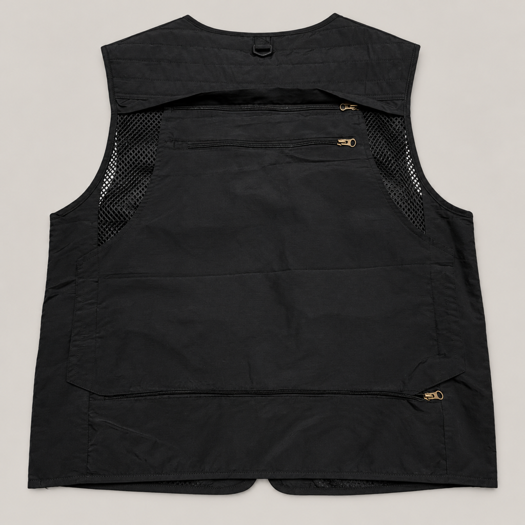 Black Afghani Style Jacket for men – flat lay back