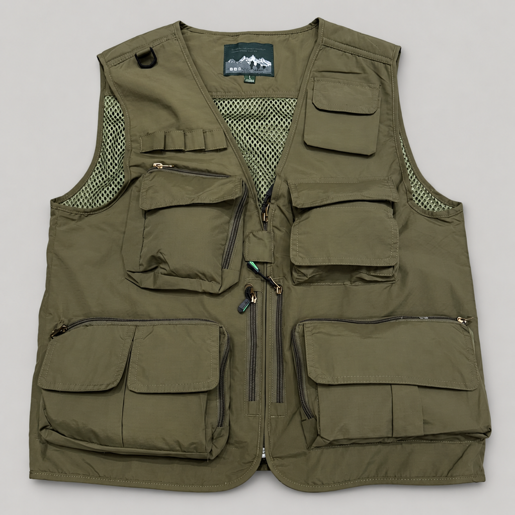 Olive Green Afghani Style Jacket for men – flat lay front