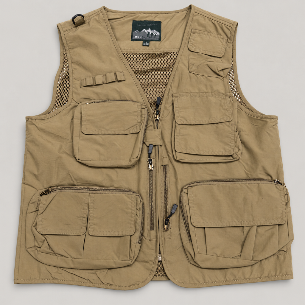 Sand Khaki Afghani Style Jacket for men – flat lay front