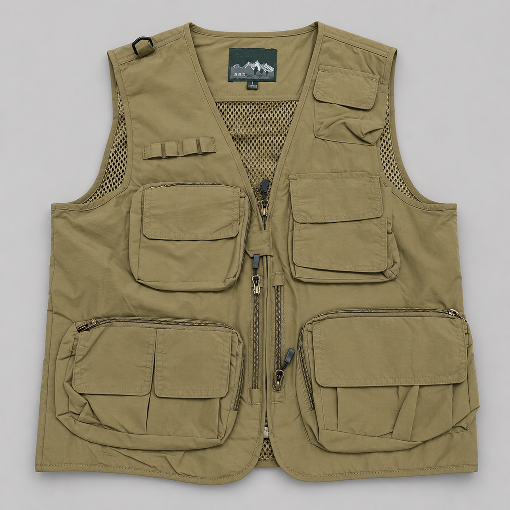 Sand Khaki Afghani Style Jacket for men – flat lay front