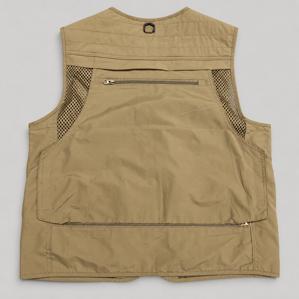 Sand Khaki Afghani Style Jacket for men – flat lay back