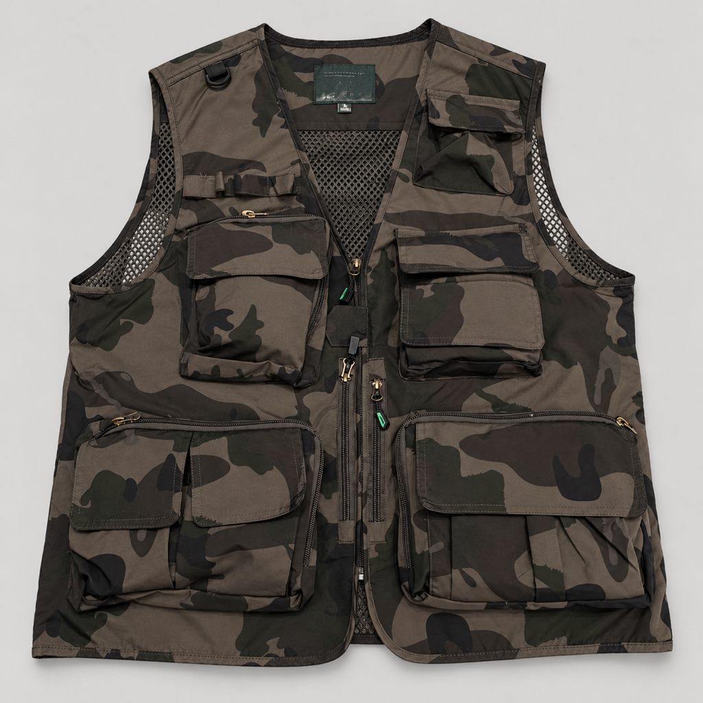 Woodland Camouflage Afghani Style Jacket for men – flat lay front