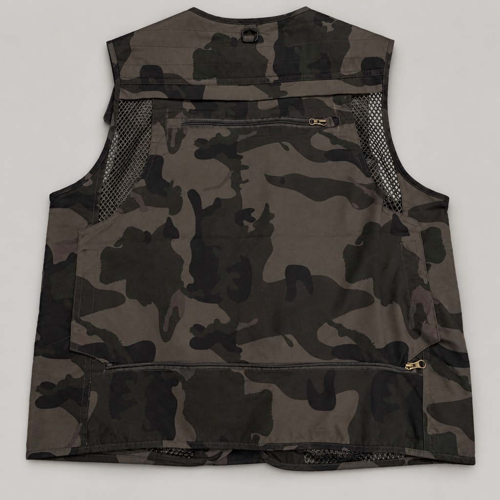 Woodland Camouflage Afghani Style Jacket for men – flat lay back